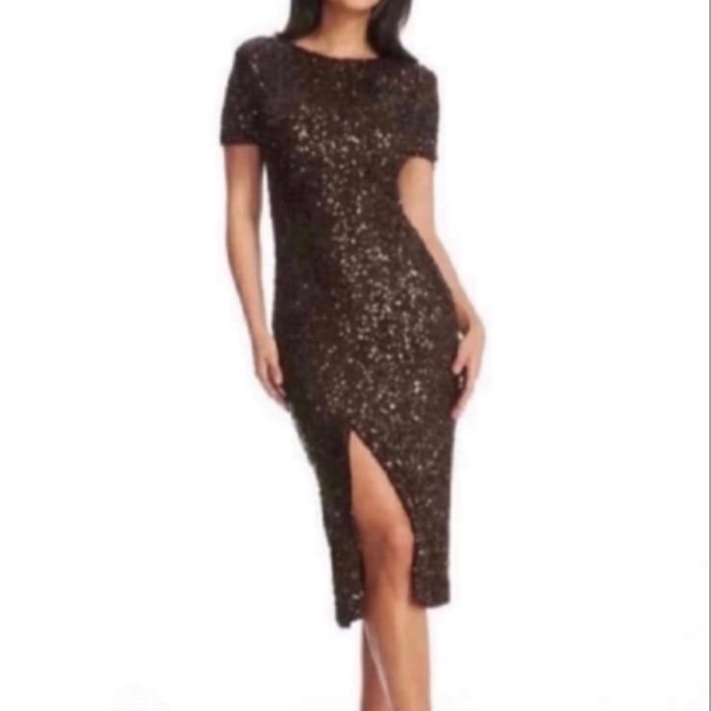 Brown sequin dress L